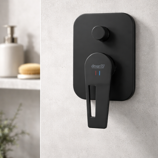 Calabria Shower Mixer With  Diverter -Matt Black