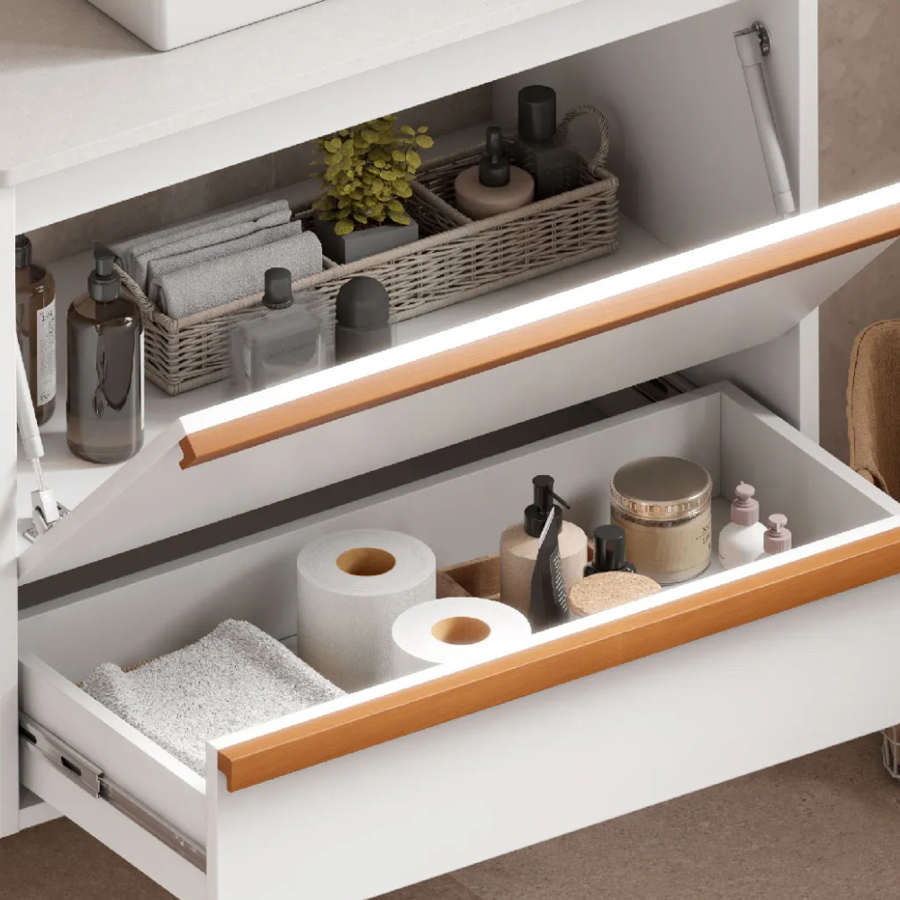 Amarílis White Wooden Bathroom Vanity
