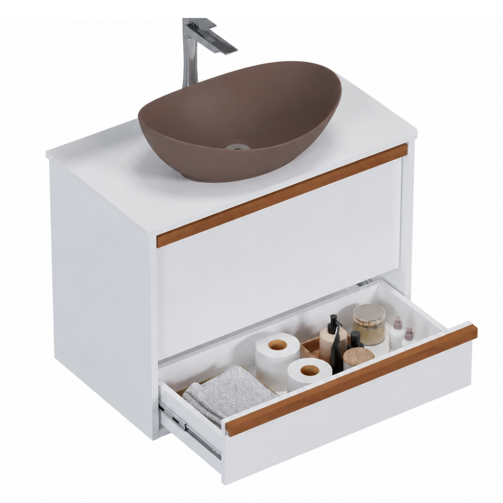 Amarílis White Wooden Bathroom Vanity