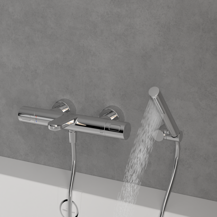 Devario Handle Shower Round Brass