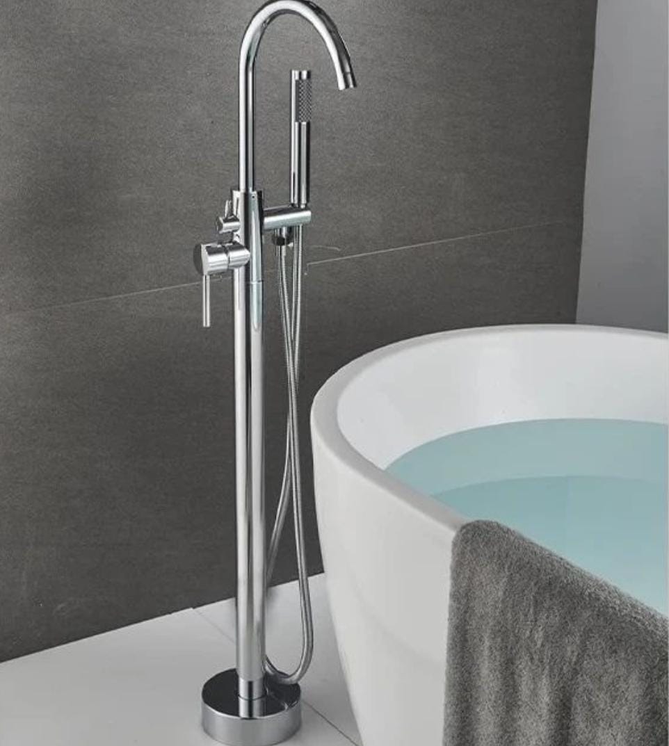 Devario Premio Freestanding Bath Mixer Round Brass