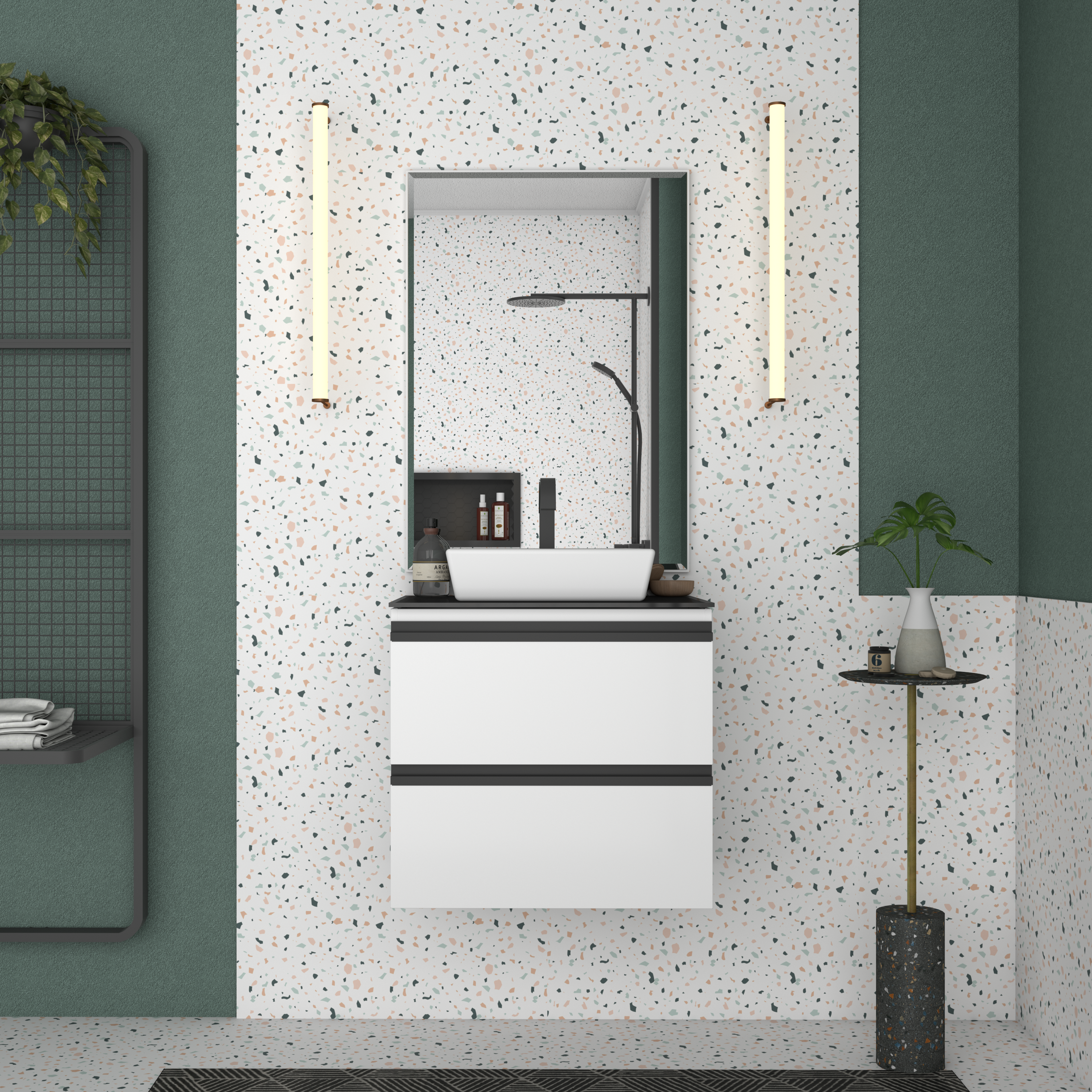 Gaia Steel Bathroom Vanity With Prisma Basin