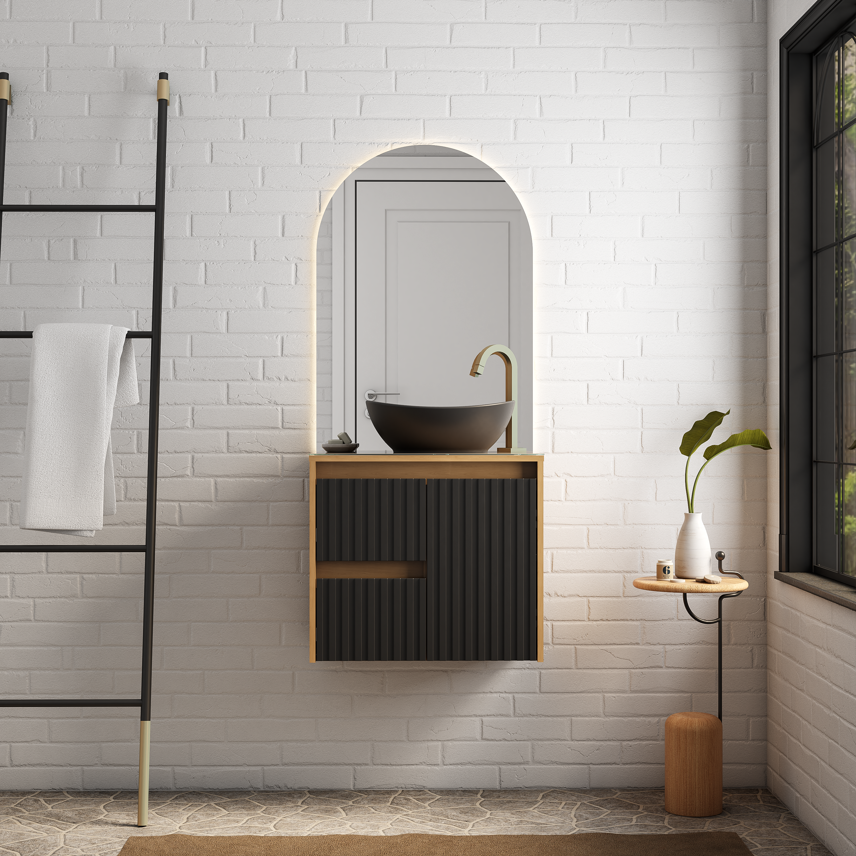 Kyoto Wooden Bathroom Vanity With Bali Basin