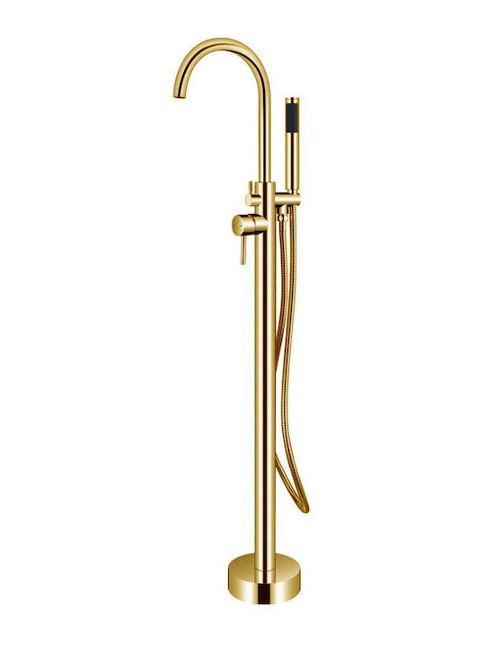 Devario Premio Freestanding Bath Mixer Round Brass