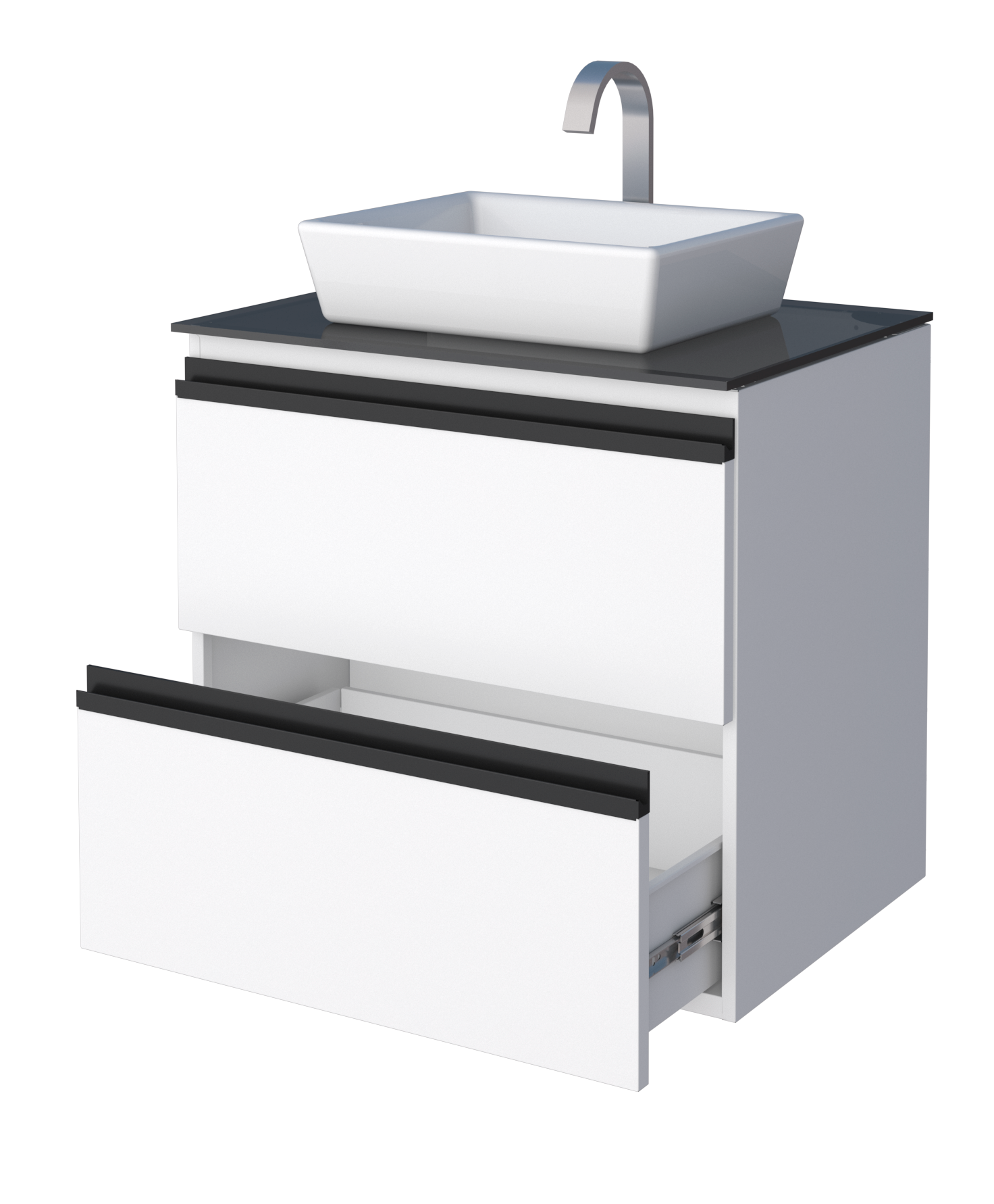 Gaia Steel Bathroom Vanity With Prisma Basin