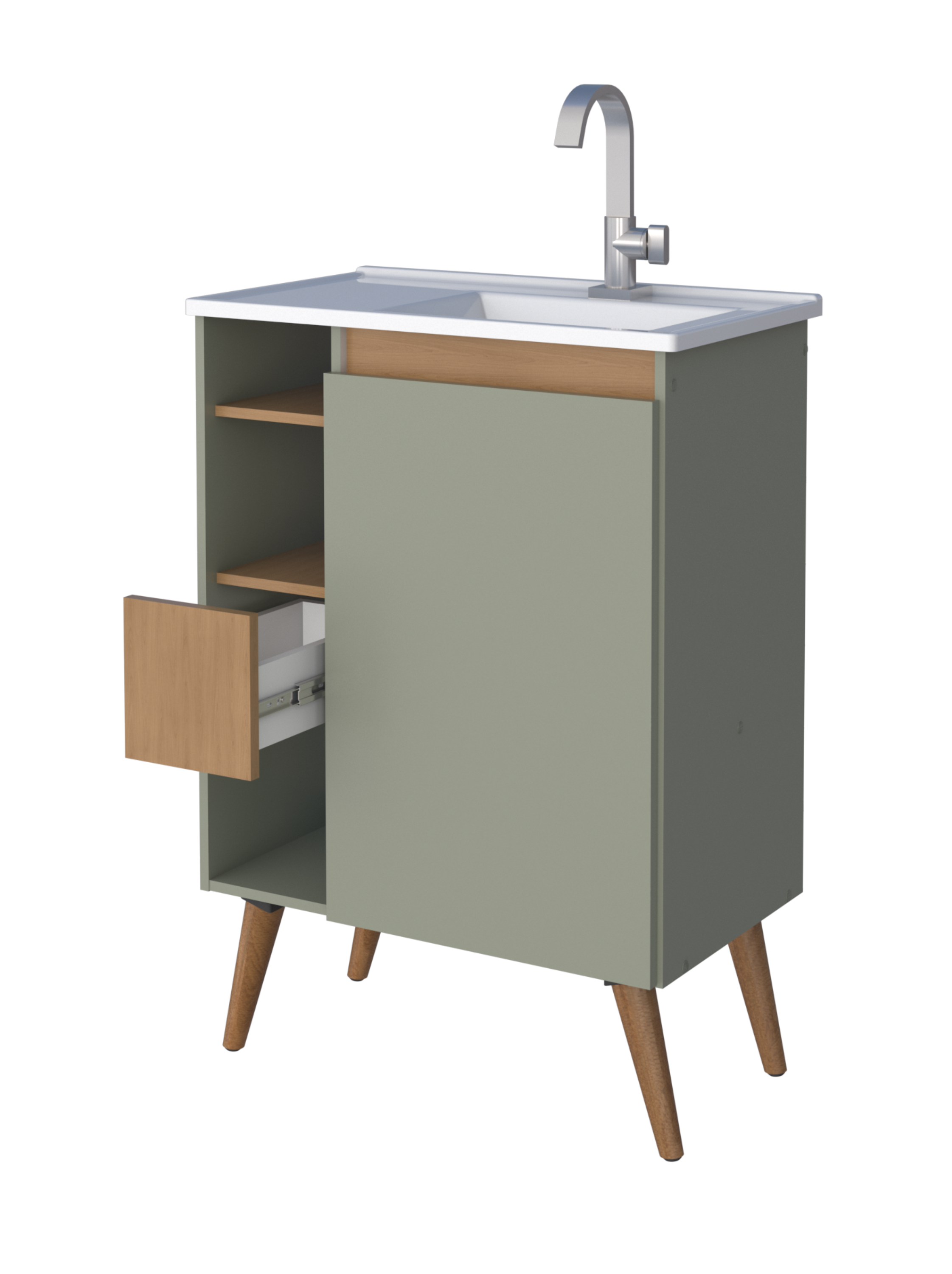 Lotus Bathroom Vanity With Legs -60cm
