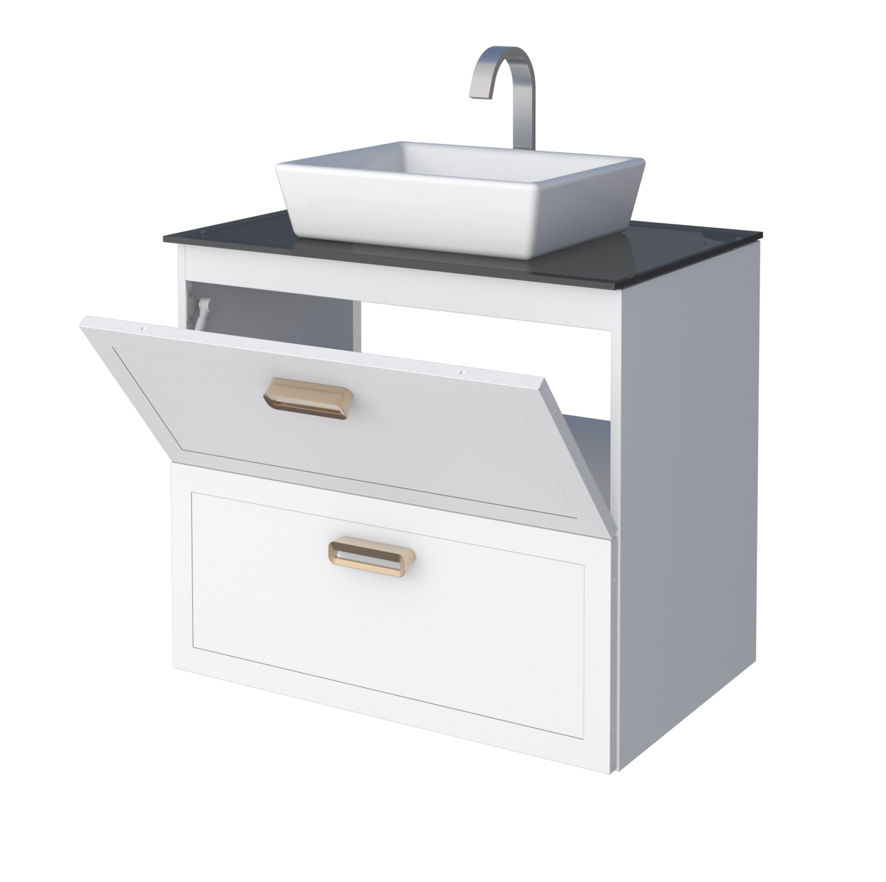 Odin Steel Bathroom Vanity With Prisma Basin