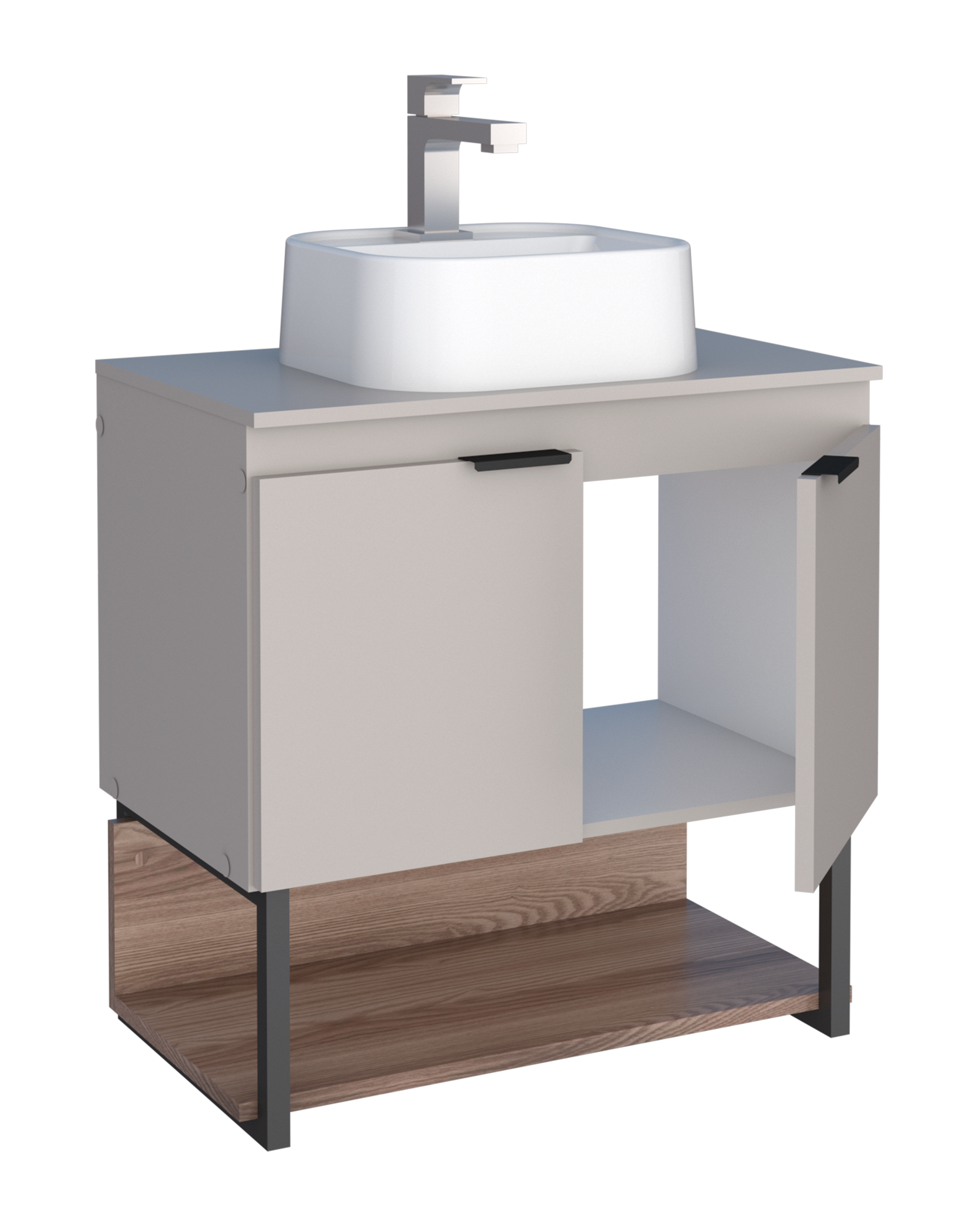 Salvia Wooden Bathroom Vanity With Duna Basin