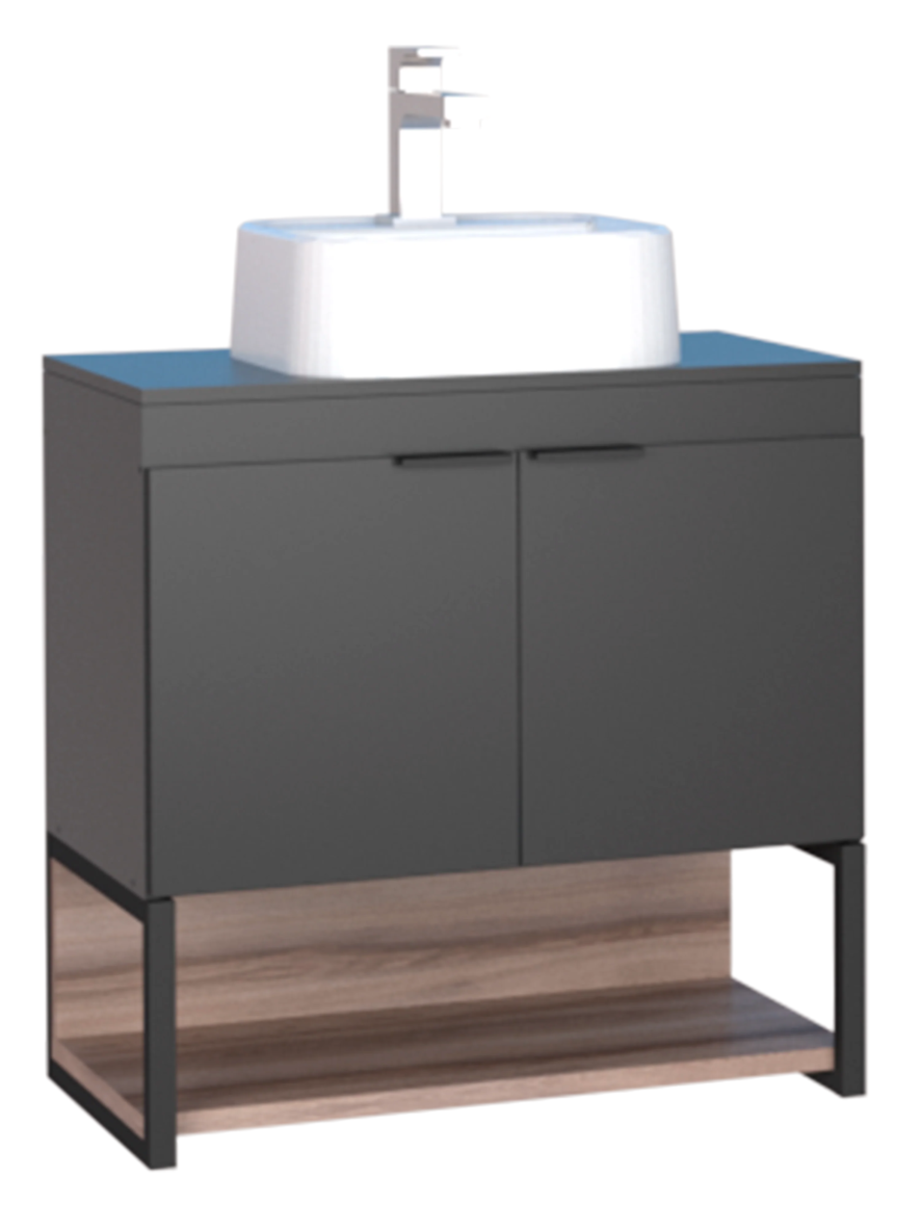 Salvia Wooden Bathroom Vanity With Duna Basin