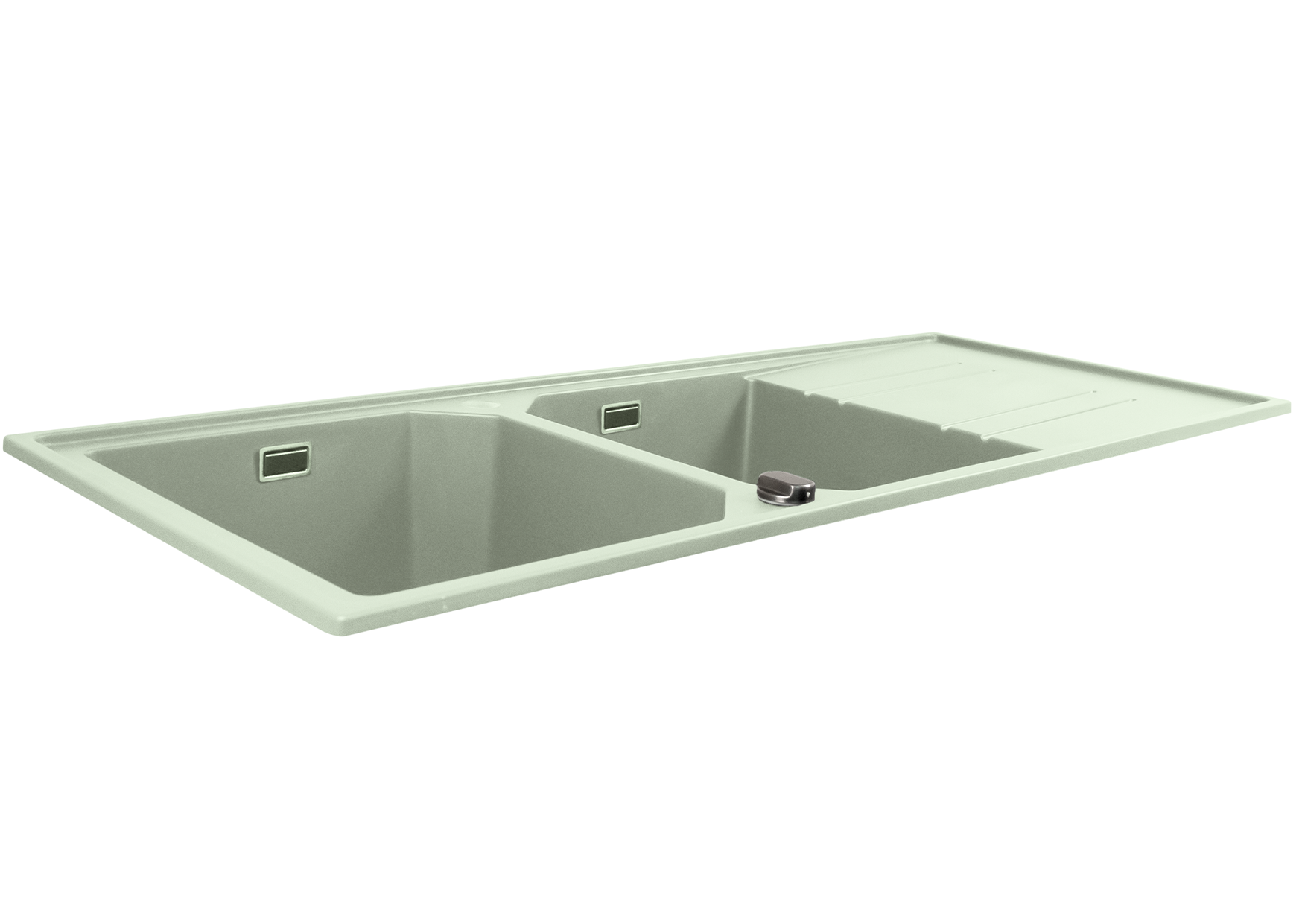 Mahina Double Bowl Quartz Kitchen Sink - White