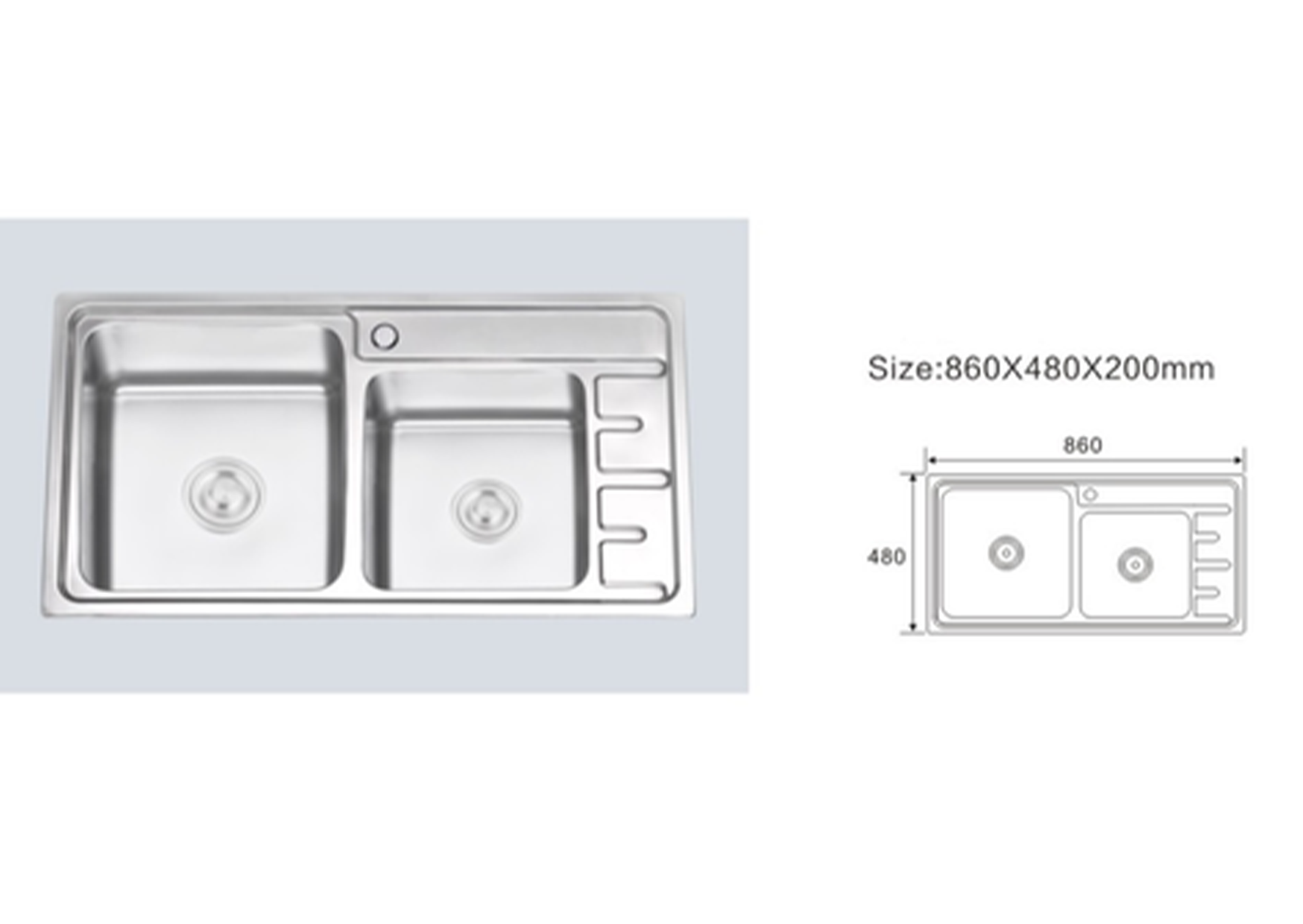 Sillago Proculo Double Bowl Steel Sink