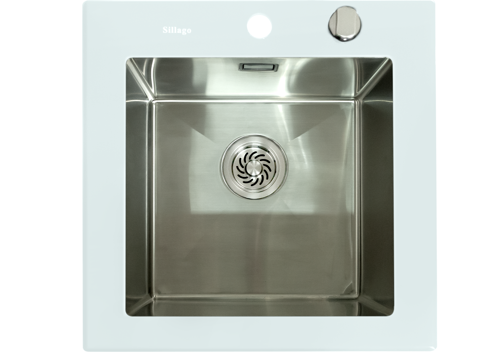 Quinn Small Bowl Glass Kitchen Sink- White