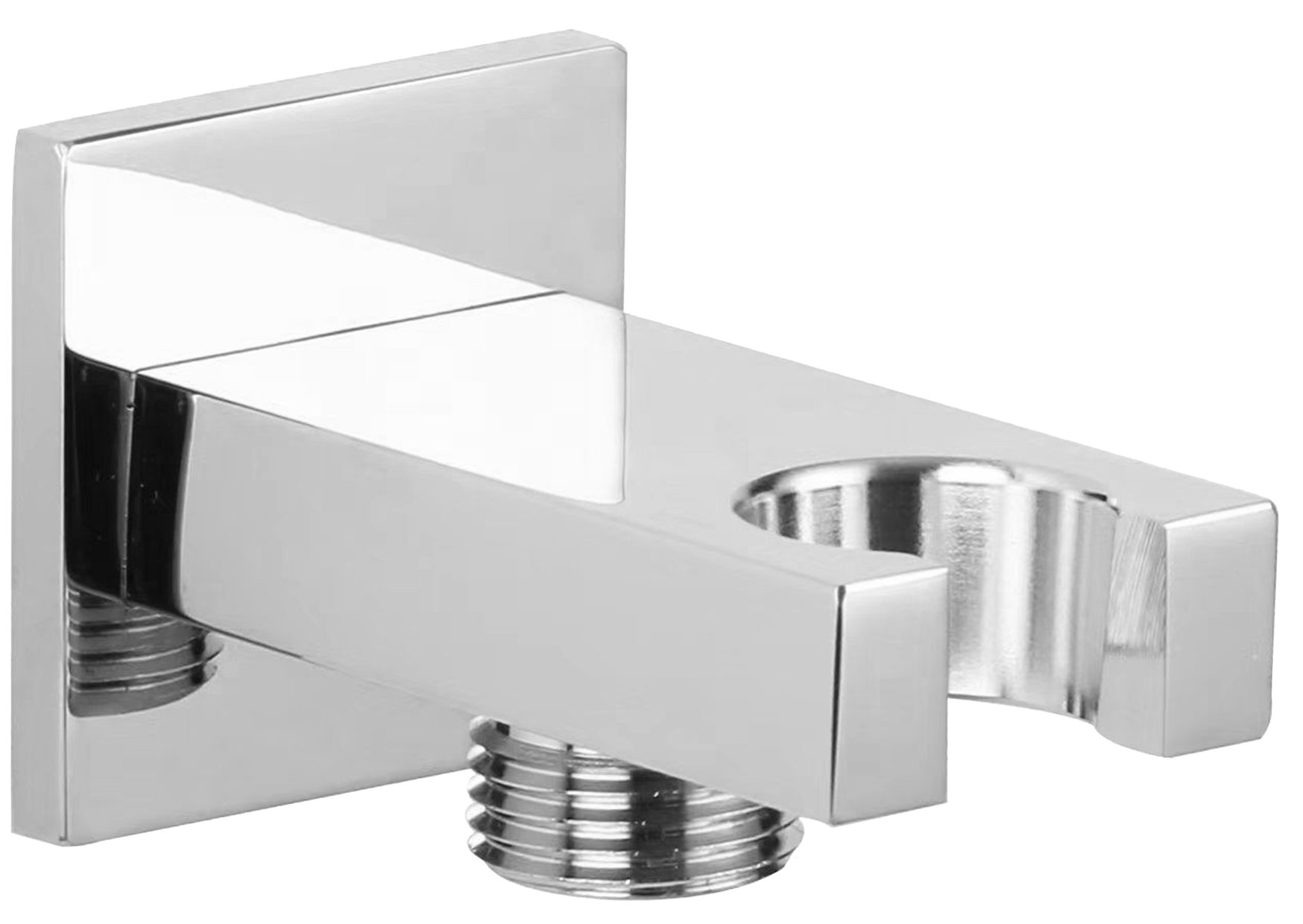 Devario Premio Shower Outlet Elbow With Holder Square Brass