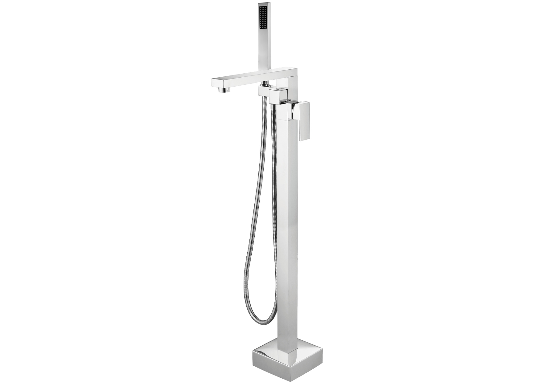 Devario Premio Freestanding Bath Mixer Square Brass