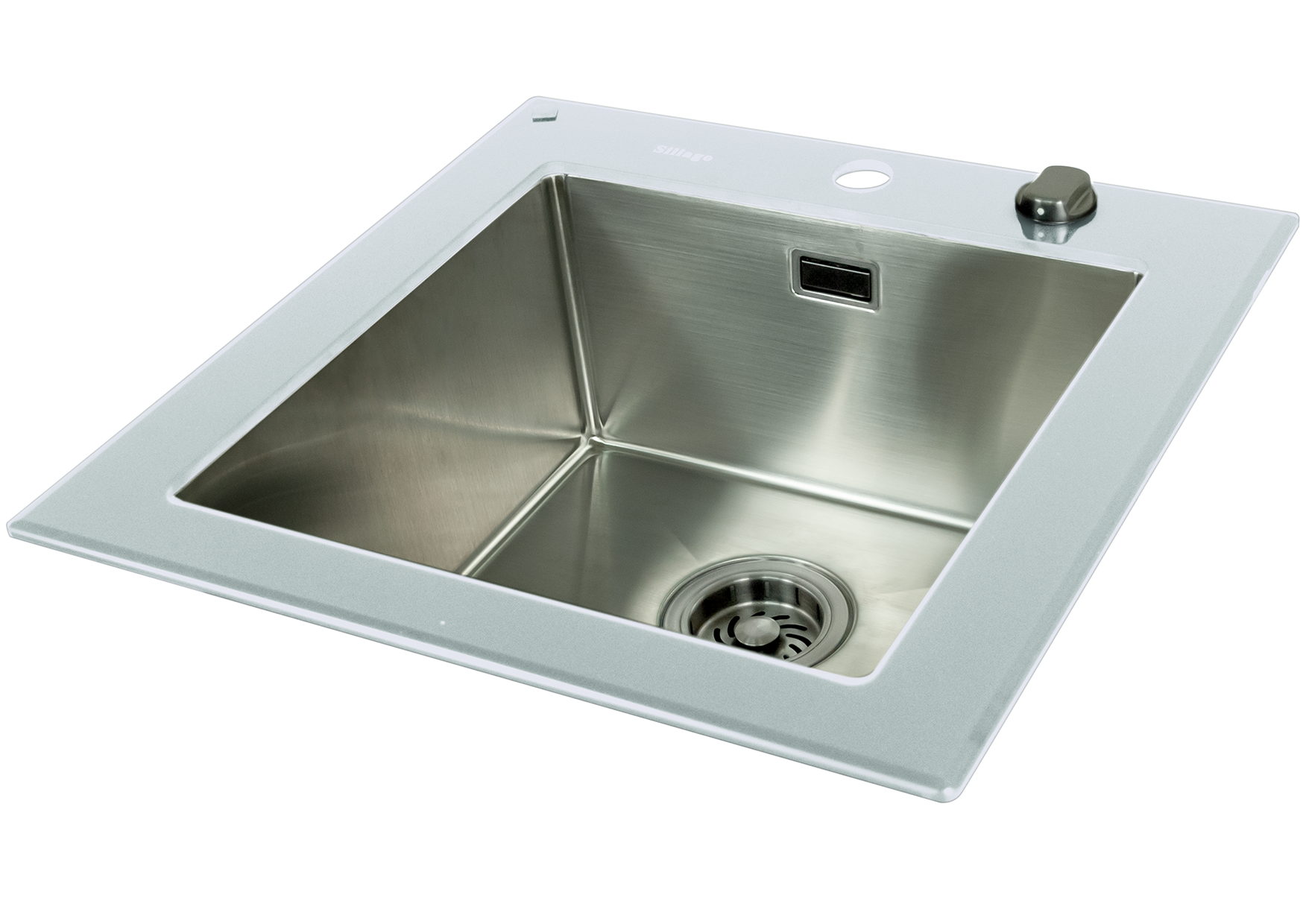 Quinn Large Bowl Glass Kitchen Sink- White