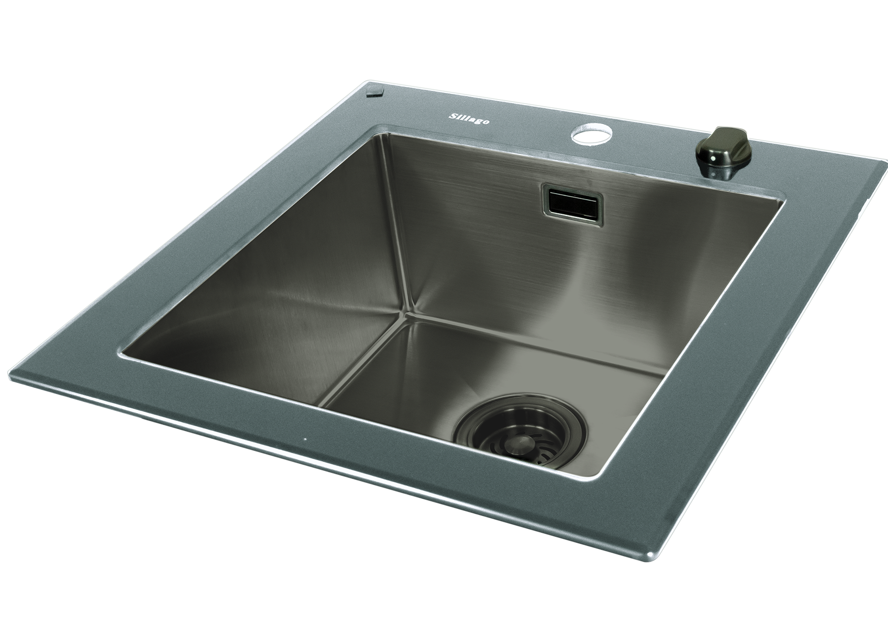 Quinn Large Bowl Glass Kitchen Sink- Grey