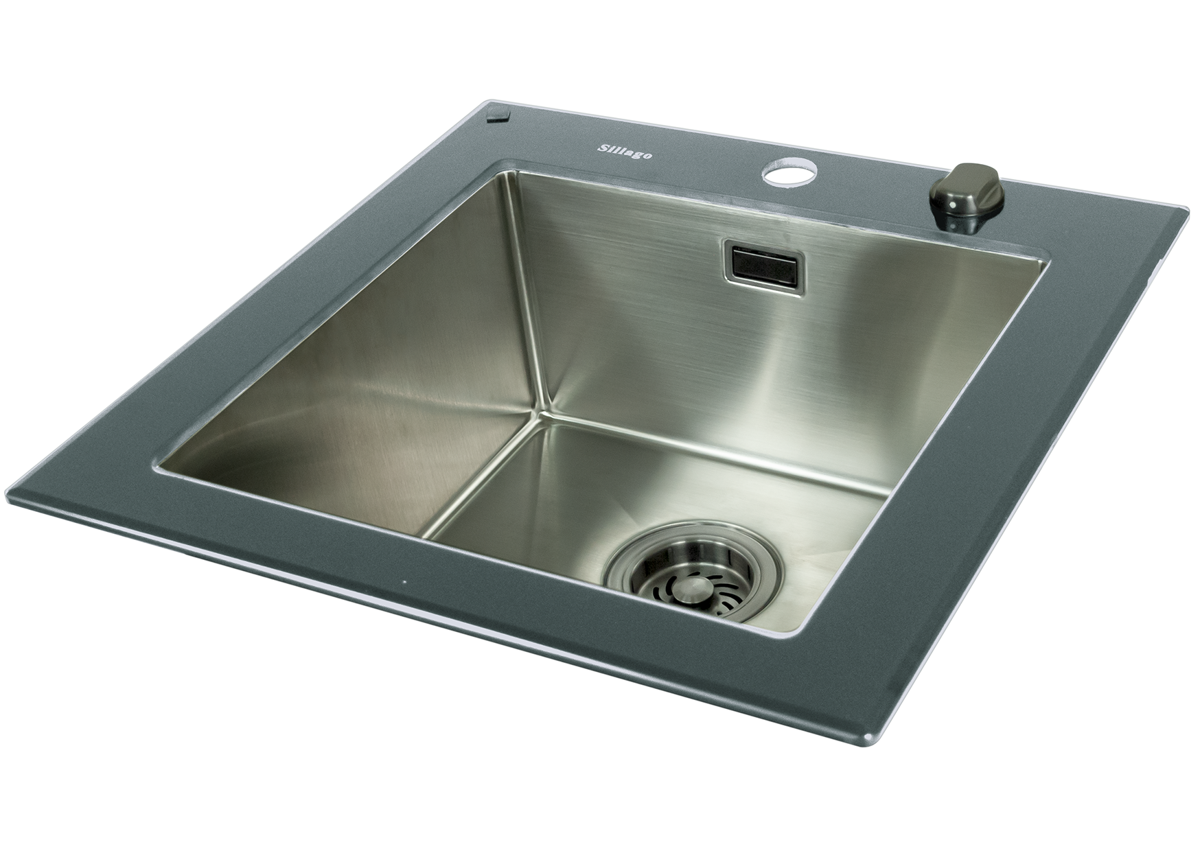 Quinn Large Bowl Glass Kitchen Sink- Grey