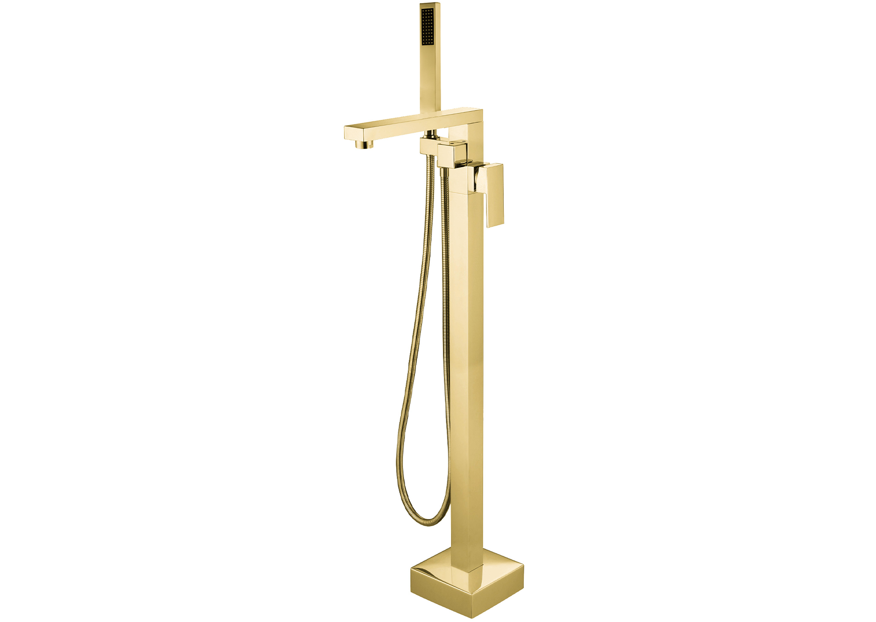 Devario Premio Freestanding Bath Mixer Square Brass