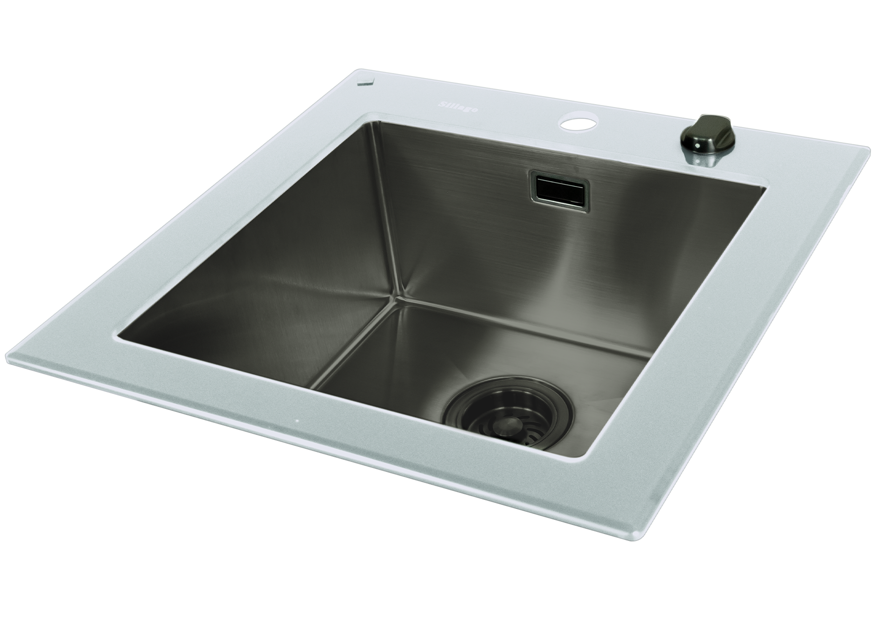 Quinn Large Bowl Glass Kitchen Sink- White