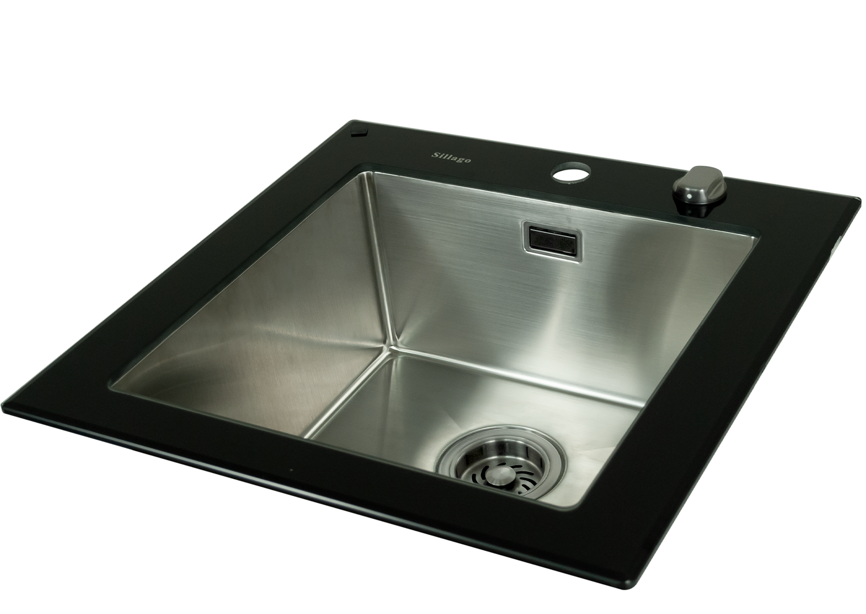 Quinn Large Bowl Glass Kitchen Sink- Black