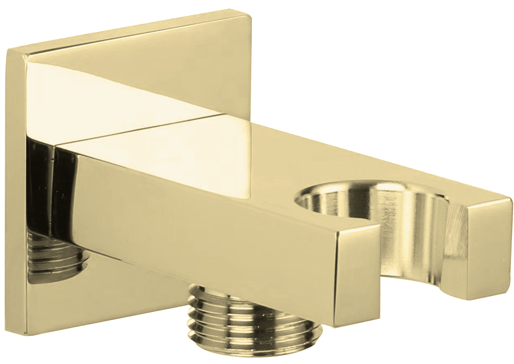 Devario Premio Shower Outlet Elbow With Holder Square Brass