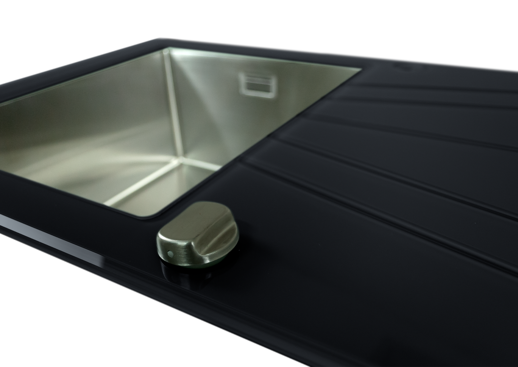 Alva Large Bowl Glass Kitchen Sink - Black