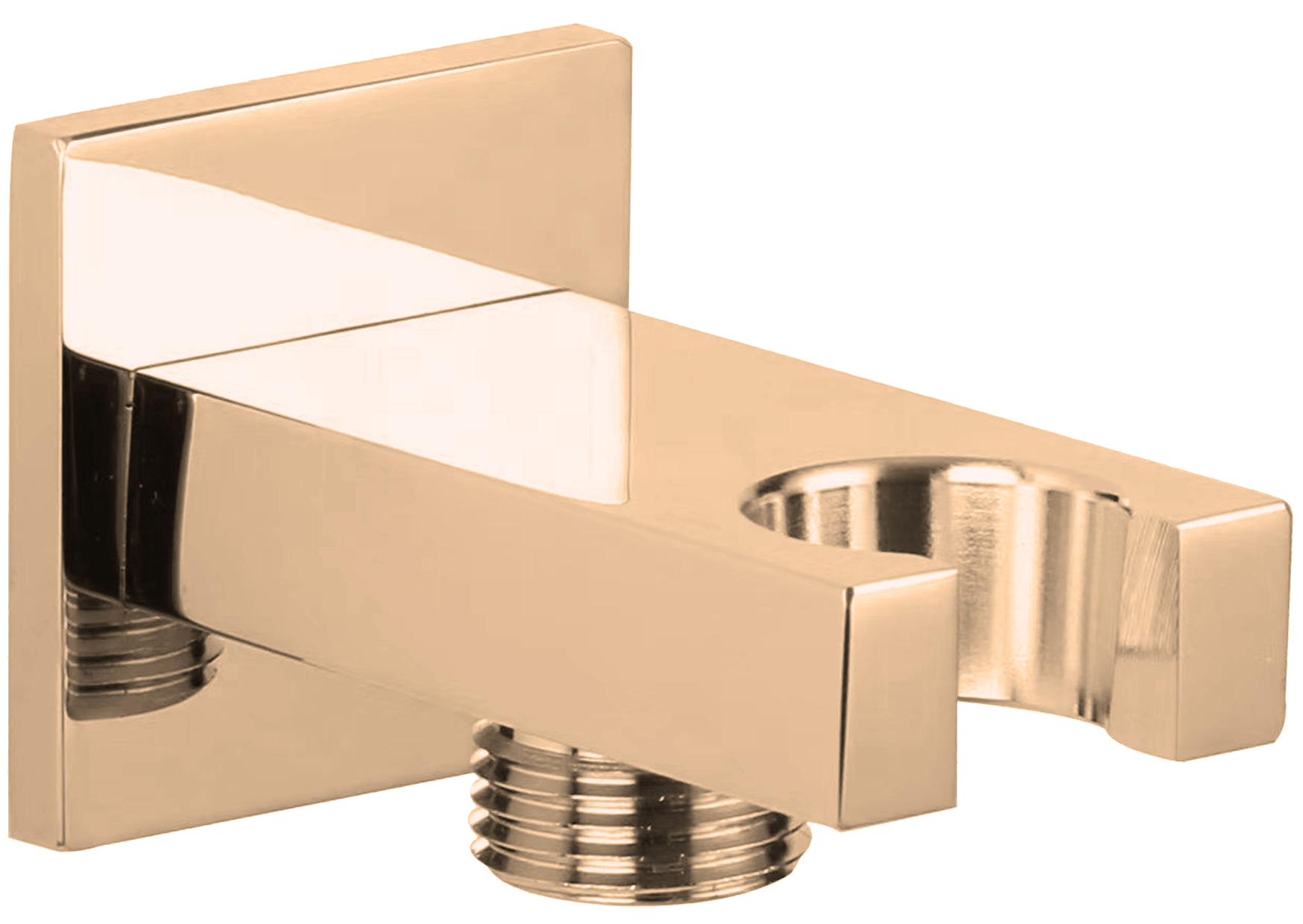 Devario Premio Shower Outlet Elbow With Holder Square Brass