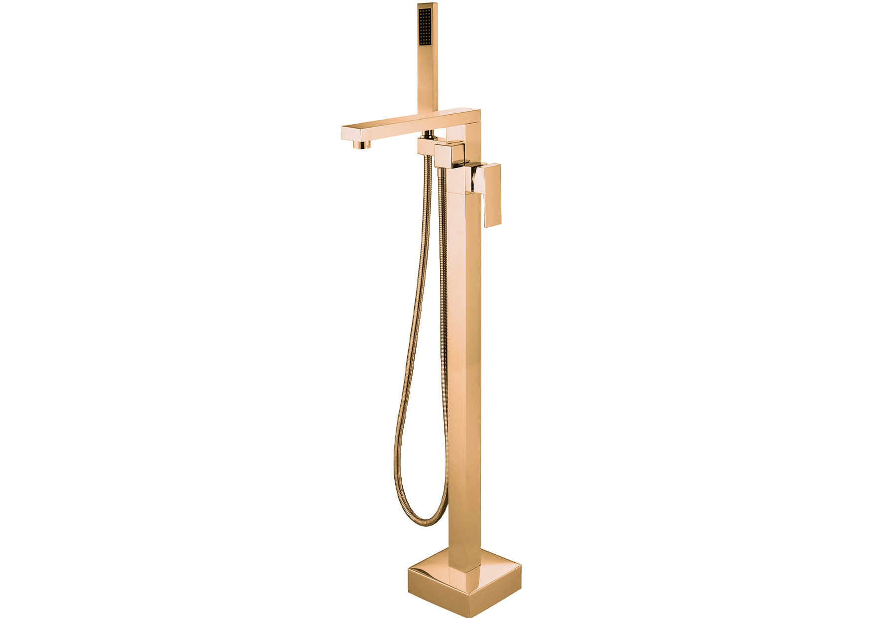 Devario Premio Freestanding Bath Mixer Square Brass