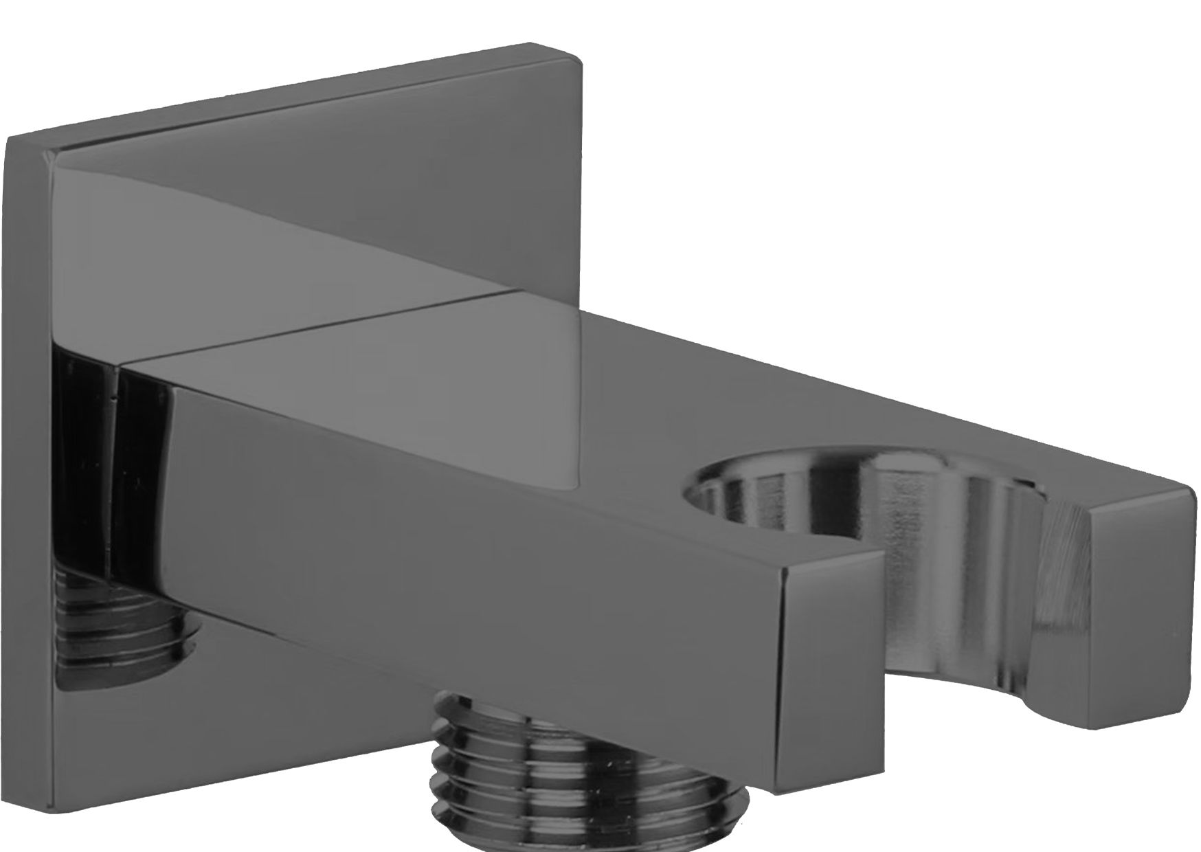 Devario Premio Shower Outlet Elbow With Holder Square Brass