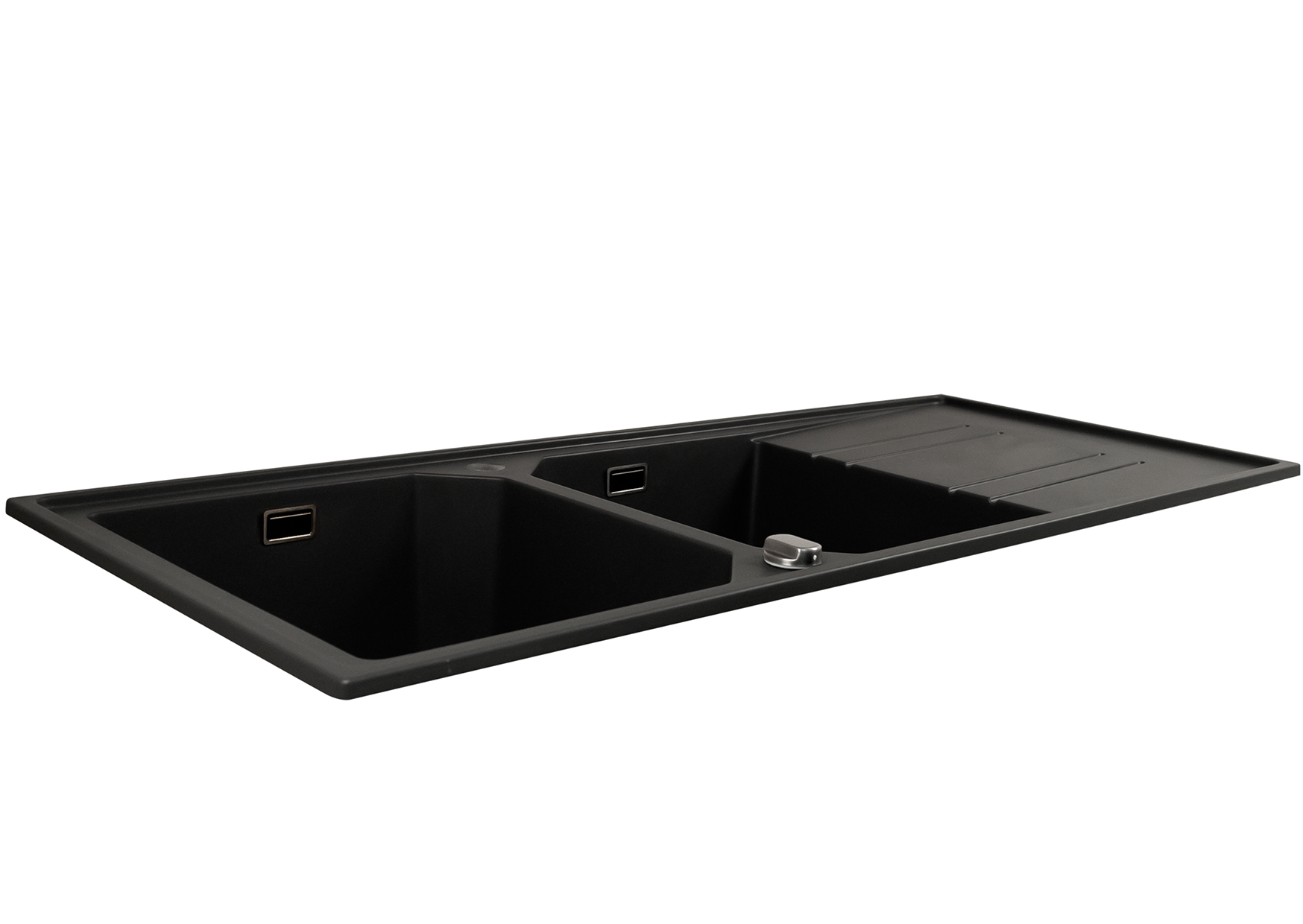 Mahina Double Bowl Quartz Kitchen Sink - Black