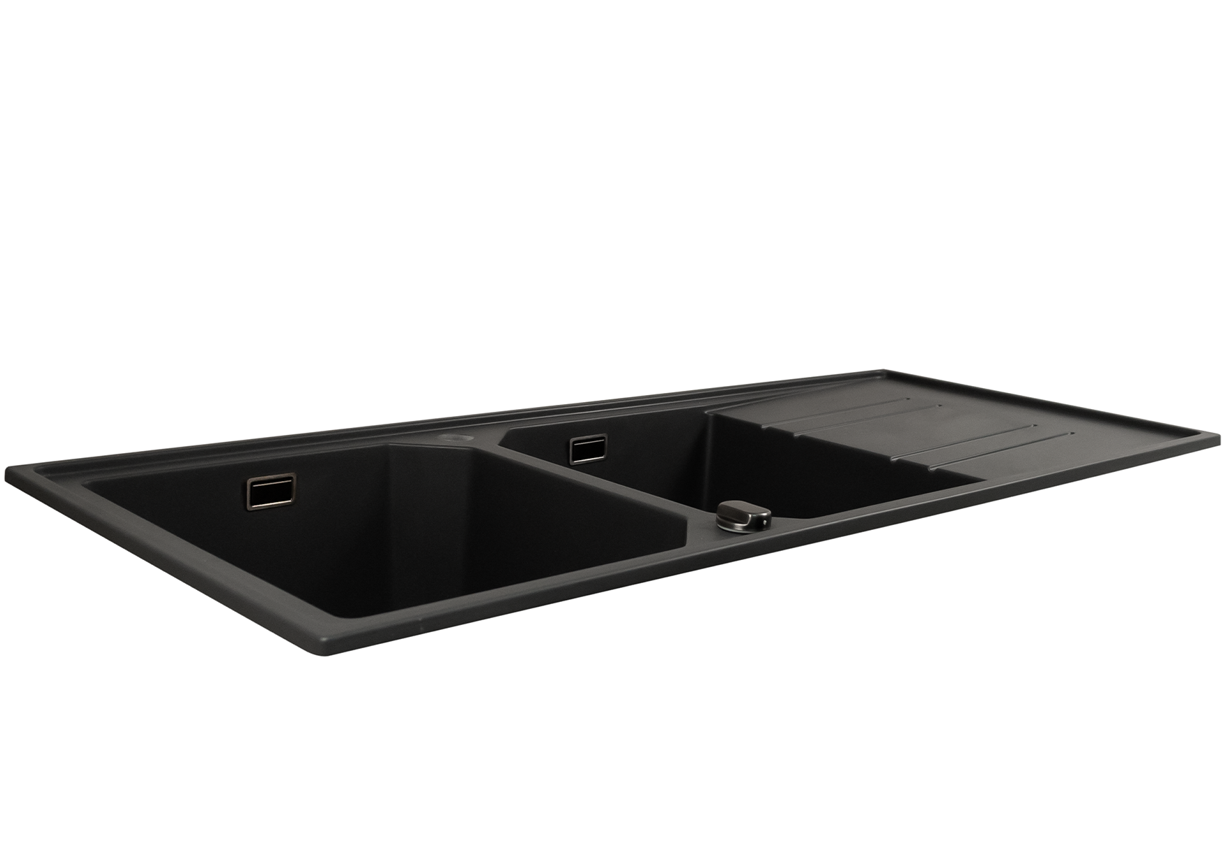 Mahina Double Bowl Quartz Kitchen Sink - Black