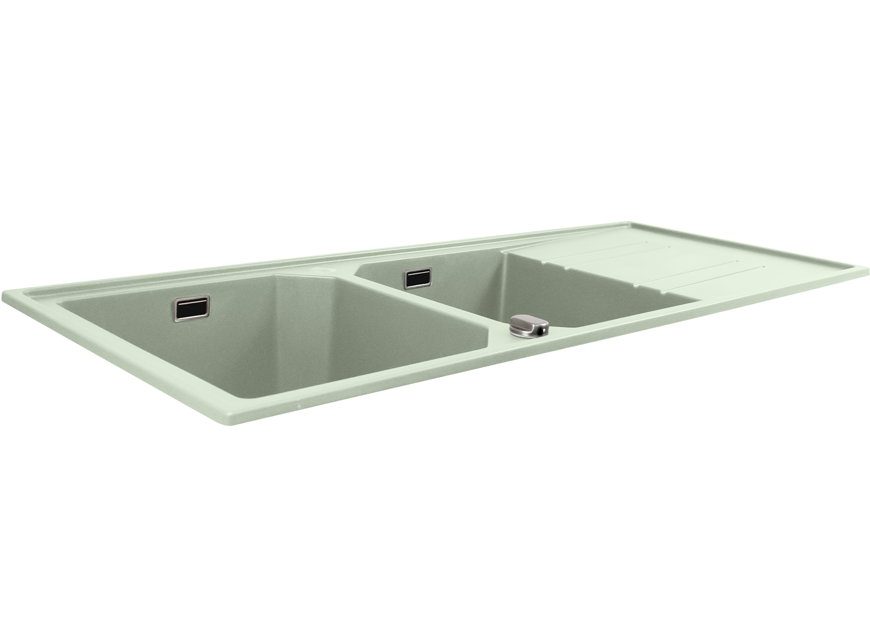 Mahina Double Bowl Quartz Kitchen Sink - White